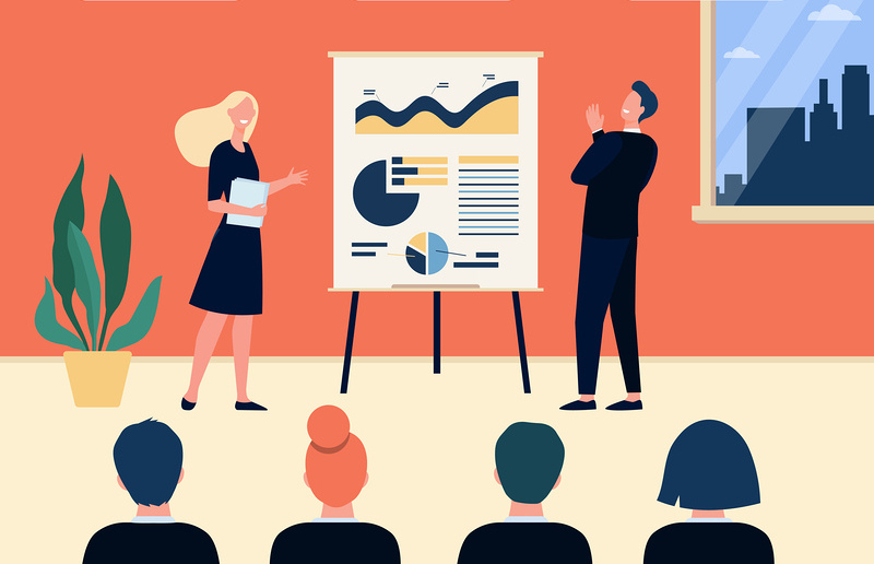 Happy company coaches and employees meeting in conference room / Designed by pch.vector / Freepik /www.freepik.com